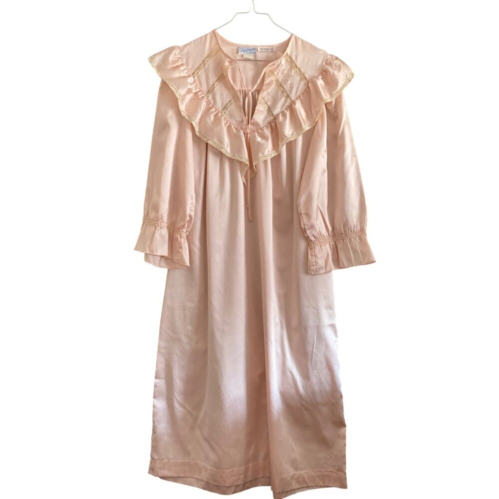 VTG Lord And Taylor Eve Stillman Collection long Nightgown Satin Brushed Small
